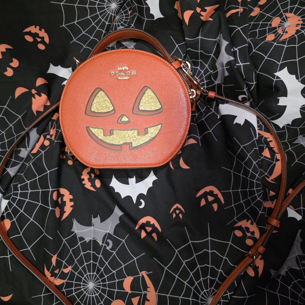 Coach Orange and Gold Pumpkin Crossbody Bag